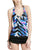 Calvin Klein Womens Swimsuit Tankini Top  Black Multi Print Studded Halter APSWIM