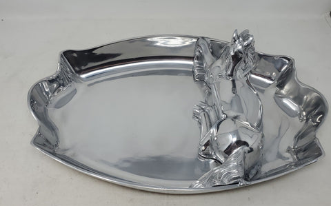 Arthur Court Metal Chip and Dip Platter with Figural Horse GC2