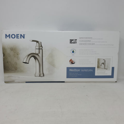 Moen Wellton Single-Handle Spot Resist Brushed Nickel Bathroom Faucet B2C2