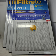 Set Of 4 3M 16X25X1  Smart Air Filters B2C2