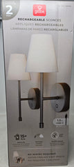 Globe 2 Pack Rechargeable Sconces B3C1