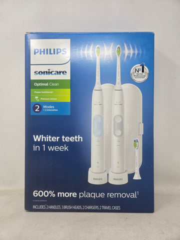 Phillips Sonicare Optimal Clean Electric Toothbrush 2 Pack AP57