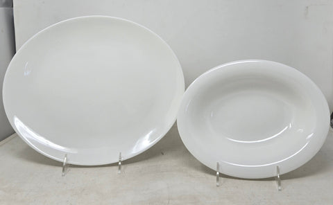Wedgewood Vera Wang Perfect White Oval Platter 2 Piece Set GC1