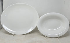Wedgewood Vera Wang Perfect White Oval Platter 2 Piece Set GC1