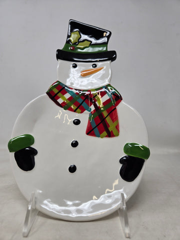 Christmas Cuttouts Snowman Candy Plate B9
