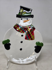 Christmas Cuttouts Snowman Candy Plate B9