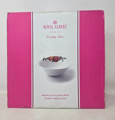 Royal Albert Country Rose Majolica 10 Inch Serving Bowl White GC2