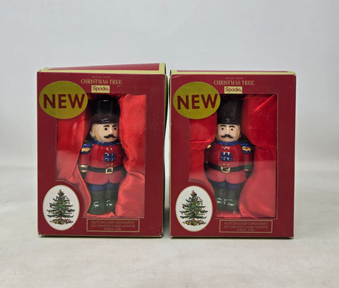 Set Of 2 Spode Nutcracker Ceramic Ornaments B9