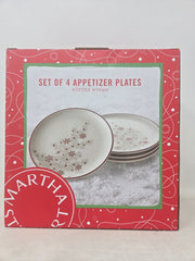 Set Of 4 Martha Stewart Winter Woods Appetizer Plates B9