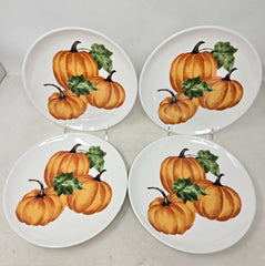 Set Of 4 Martha Stewart Collection Pumpkin Harvest Salad Plates B8