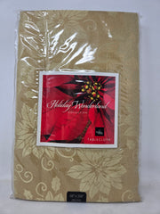 Homewear Holiday Wonderland Collection 60x104  Oblong Gold Tablecloth B8