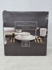 Charter Club Grand Buffet Round 4 Piece Infinity Gold Place Setting B3C1