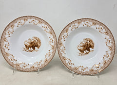 Set Of 2 Martha Stewart Collection Sepia Turkey Dinner Bowls F3