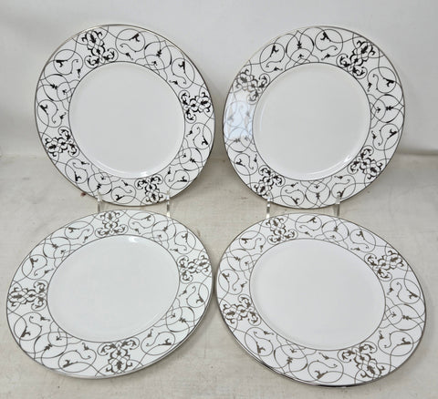 Set of 4 Vera Wang Wedgewood Luncheon Plates Imperial Scroll AP16
