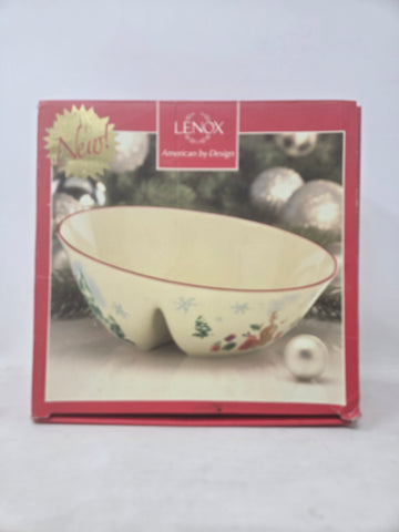 Lenox Holiday Inspirations And Illustrations Divided Angle Bowl Sleigh B9