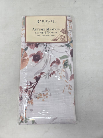 Set Of 4 Bardwil Linens Autumn Meadow Napkins F2