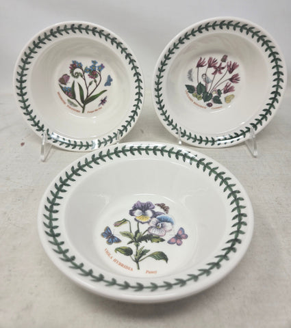 Set Of 3 Portmeirion Botanic Garden Cereal Bowls AP18