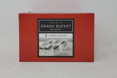 Set of 2 Charter Club Red Berry Mugs B4