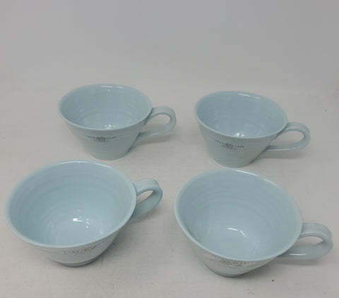 Set Of 4 Portmeirion Sophie Tea Cups - Celadon AP15
