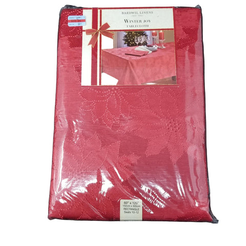 Bardwil Linens Winter Joy 60x120 Red Tablecloth B3