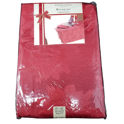 Bardwil Linens Winter Joy 60x102 Red Tablecloth B3