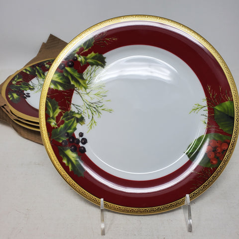 Set Of 4 Charter Club Grand Buffet Holly Berry Accent Plates GC1
