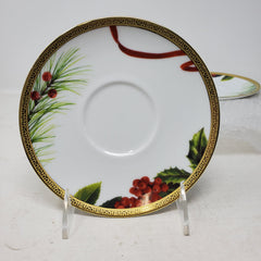 Set Of 5 Charter Club Grand Buffet Saucer Plates Christmas B8