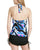Calvin Klein Womens Swimsuit Tankini Top  Black Multi Print Studded Halter APSWIM